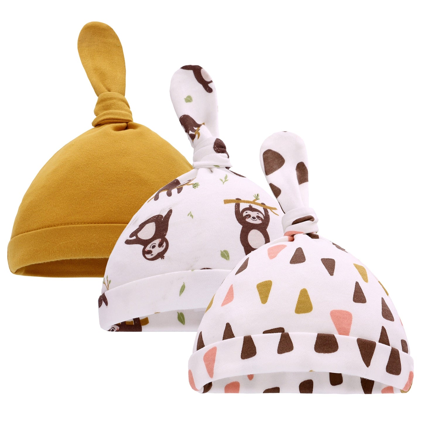 Velcro Swaddles and Matching Hats- Set of 3